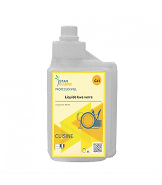 LIQUIDE LAVE VERRE CHLORE FLACON DOSEUR 1LT STAR C23 dans LAVE VAISSELLE