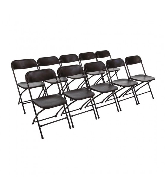 CHAISE PLIANTE NOIRE 10 PIECES dans CHAISES