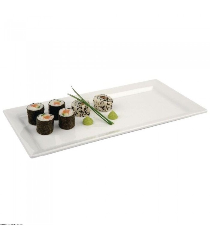 PLATEAU EN MELAMINE BLANC RECTANGULAIRE 35.5*18*H3CM APS dans PRESENTATION DE BUFFET