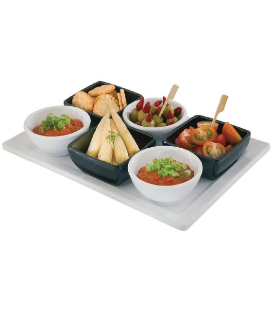 PLATEAU EN MELAMINE BLANC RECTANGULAIRE 35.5*18*H3CM APS dans PRESENTATION DE BUFFET