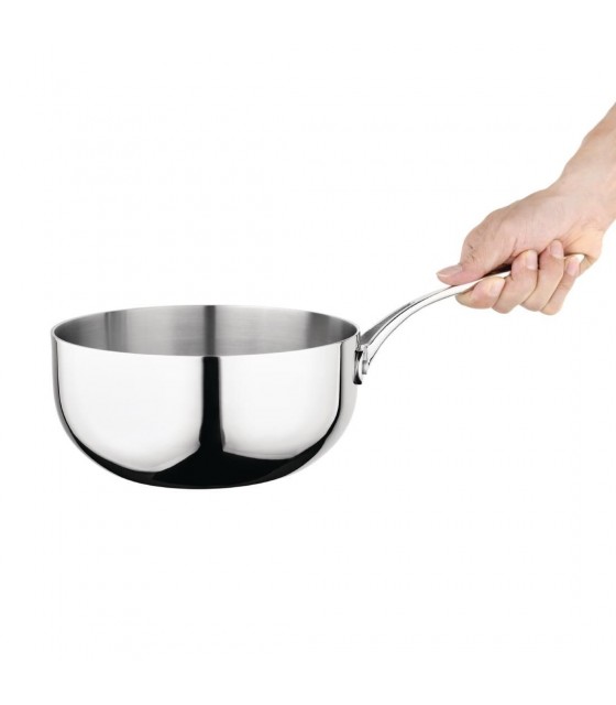 POELON CONIQUE INOX TRIPLE EPAISSEUR Ø20CM VOGUE dans SAUTEUSE