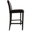 TABOURET HAUT AVEC DOSSIER SIMILI CUIR BRUN 1 PIECE dans TABOURET