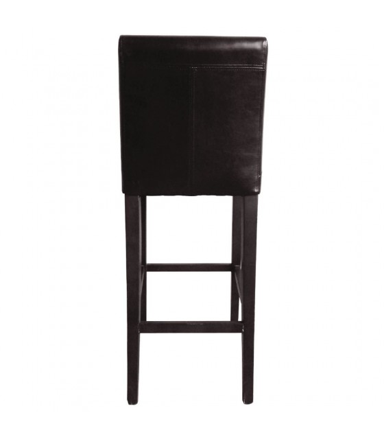 TABOURET HAUT AVEC DOSSIER SIMILI CUIR BRUN 1 PIECE dans TABOURET