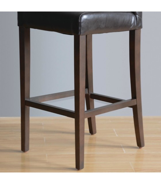 TABOURET HAUT AVEC DOSSIER SIMILI CUIR BRUN 1 PIECE dans TABOURET