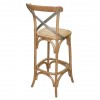 TABOURET HAUT EN BOIS AVEC CROISILLON NATUREL 1 PIECE dans TABOURET