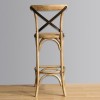 TABOURET HAUT EN BOIS AVEC CROISILLON NATUREL 1 PIECE dans TABOURET