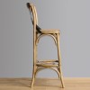 TABOURET HAUT EN BOIS AVEC CROISILLON NATUREL 1 PIECE dans TABOURET