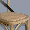 TABOURET HAUT EN BOIS AVEC CROISILLON NATUREL 1 PIECE dans TABOURET