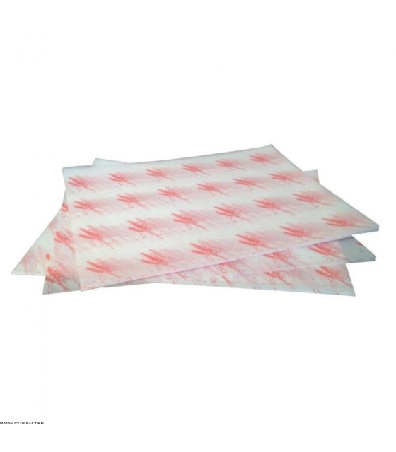 EOL  PAPIER EMBALLAGE BURGER HOT-DOG ROUGE 1000 PIECES dans EMBALLAGE EN CARTON ET PAPIER