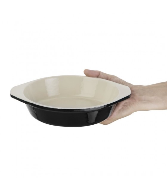 PLAT A GRATINER ROND NOIR MAT 180*45(H)MM VOGUE dans CASSEROLES