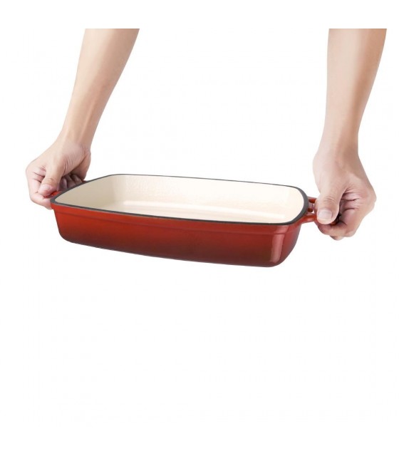 PLAT RECTANGULAIRE EN FONTE ROUGE 482ML VOGUE dans CASSEROLES