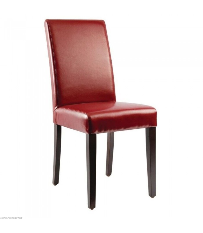 CHAISE EN SIMILI CUIR ROUGE 2 PIECES dans CHAISES