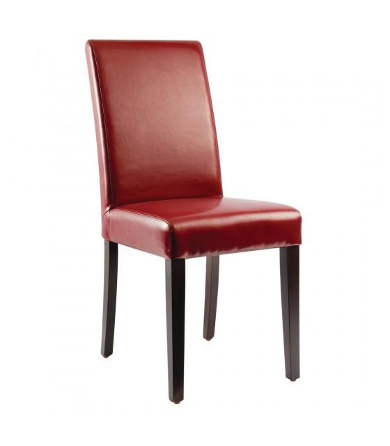 CHAISE EN SIMILI CUIR ROUGE 2 PIECES dans CHAISES