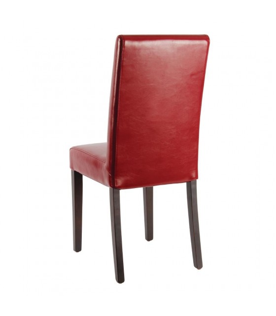 CHAISE EN SIMILI CUIR ROUGE 2 PIECES dans CHAISES