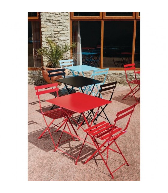 CHAISE DE TERRASSE ROUGE LOT DE 2 dans CHAISES