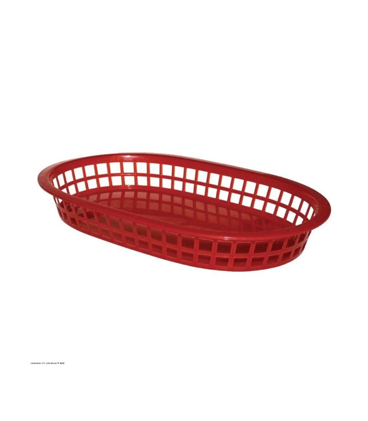 PANIER ALIMENTAIRE FAST-FOOD OVALE POLYPROPYLENE ROUGE 6 PIECES CUISIMAT dans PRESENTATION