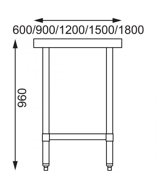 TABLE DE PREPARATION INOX L120CM PROF:70CM SANS DOSSERET EN KIT CUISIMAT dans TABLES INOX