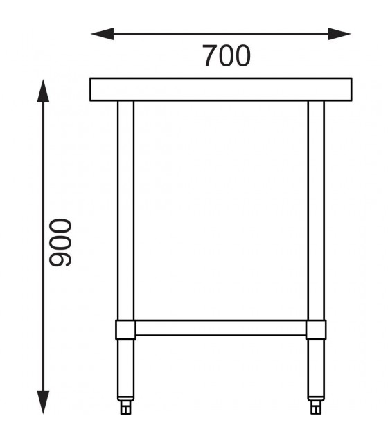 TABLE DE PREPARATION INOX L120CM PROF:70CM SANS DOSSERET EN KIT CUISIMAT dans TABLES INOX