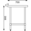 TABLE DE PREPARATION INOX L60CM PROF:70CM AVEC DOSSERET EN KIT CUISIMAT dans TABLES INOX