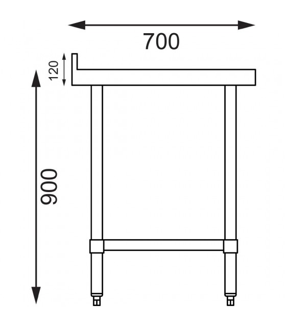 TABLE DE PREPARATION INOX L90CM PROF:70CM AVEC DOSSERET EN KIT CUISIMAT dans TABLES INOX