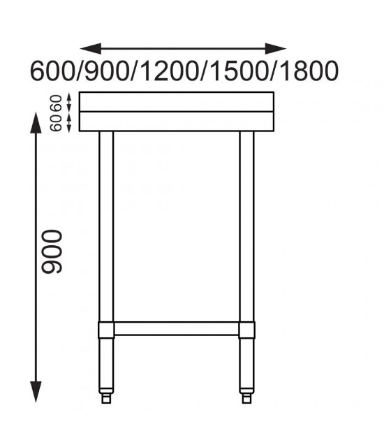 TABLE DE PREPARATION INOX L90CM PROF:70CM AVEC DOSSERET EN KIT CUISIMAT dans TABLES INOX