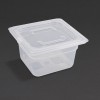 BAC EN POLYPROPYLENE AVEC COUVERCLE GN1/6 100MM 1.5LT LOT DE 4 VOGUE dans BACS GASTRONORM ANTI-ADHESIF