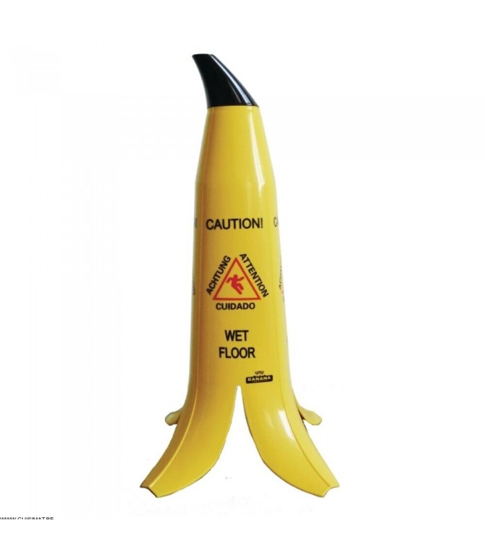 CONE D'AVERTISSEMENT SOL GLISSANT BANANE GEANTE dans SIGNALISATION