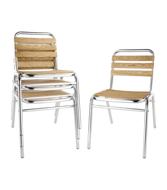 CHAISE BISTRO FRENE ET ALUMINIUM 4 PIECES dans CHAISES