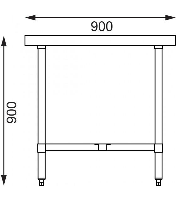 TABLE CENTRALE INOX 180CM P90CM H90CM EN KIT dans TABLES INOX