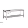 TABLE INOX AVEC EVIER INCORPORE 140CM CUISIMAT dans TABLES INOX