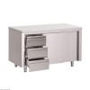 TABLE ARMOIRE 2 PORTES + 3 TIROIRS 150CM CUISIMAT dans TABLES INOX