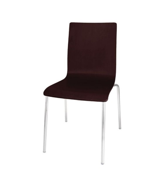 CHAISE DOSSIER CARRE COULEUR MARRON FONCE 4 PIECES dans CHAISES