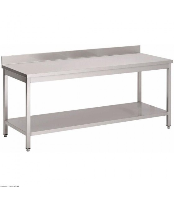 TABLE INOX AVEC SOUS-TABLETTE ET DOSSERET 100X60CM CUISIMAT dans TABLES INOX