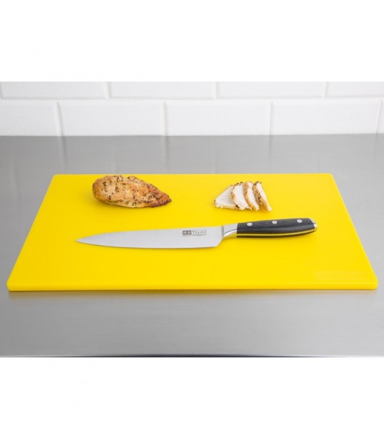 PLANCHE A DECOUPER ANTIBACTERIENNE BASSE DENSITE JAUNE 450X300X10MM dans PLANCHES A DECOUPER