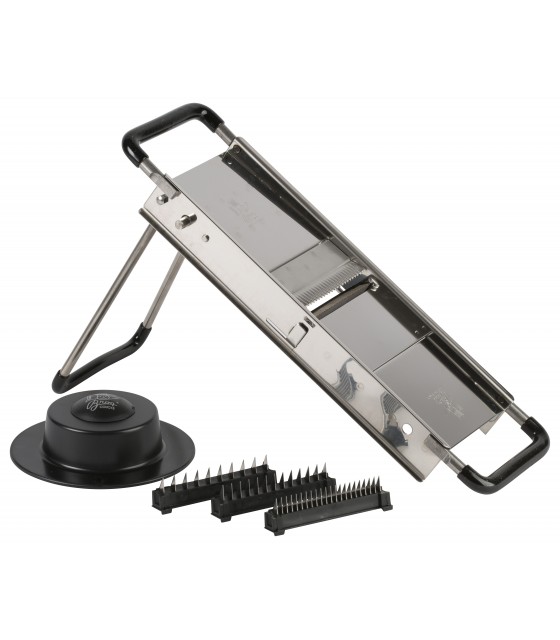 MANDOLINE DU CHEF INOX POUSSOIR SEC TELLIER dans MANDOLINES