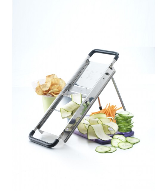 MANDOLINE DU CHEF INOX POUSSOIR SEC TELLIER dans MANDOLINES
