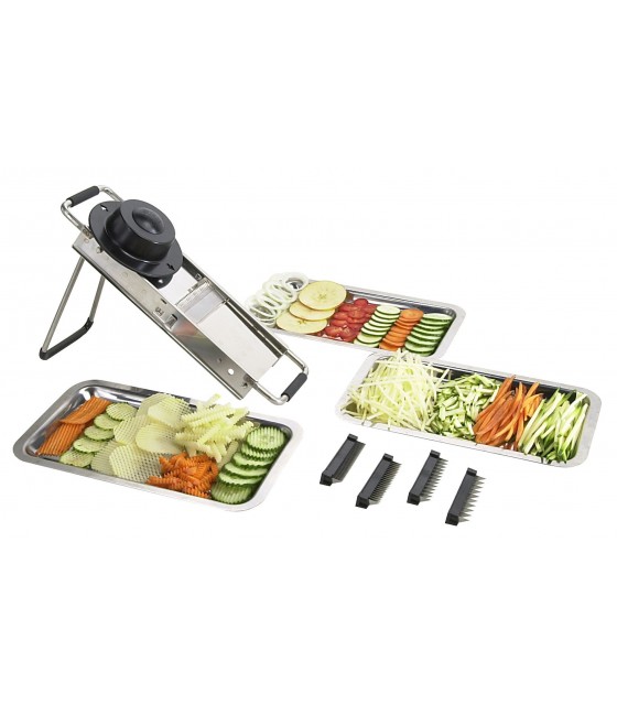 MANDOLINE DU CHEF INOX POUSSOIR SEC TELLIER dans MANDOLINES