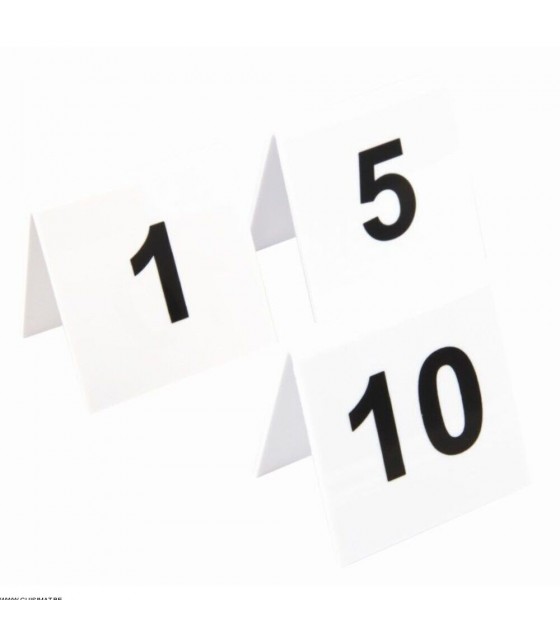 NUMEROS DE TABLE EN PLASTIQUE 1-10 CUISIMAT dans SUPPORTS DE PRESENTATION