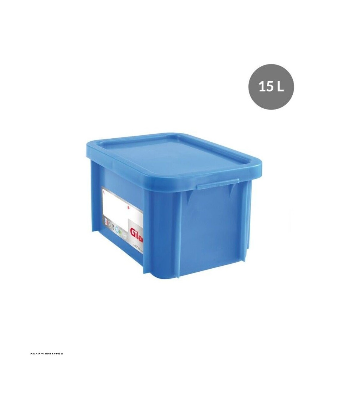 BAC RECTANGULAIRE 15L+ COUVERCLE BLEU GILAC dans BAC DE TRANSPORT