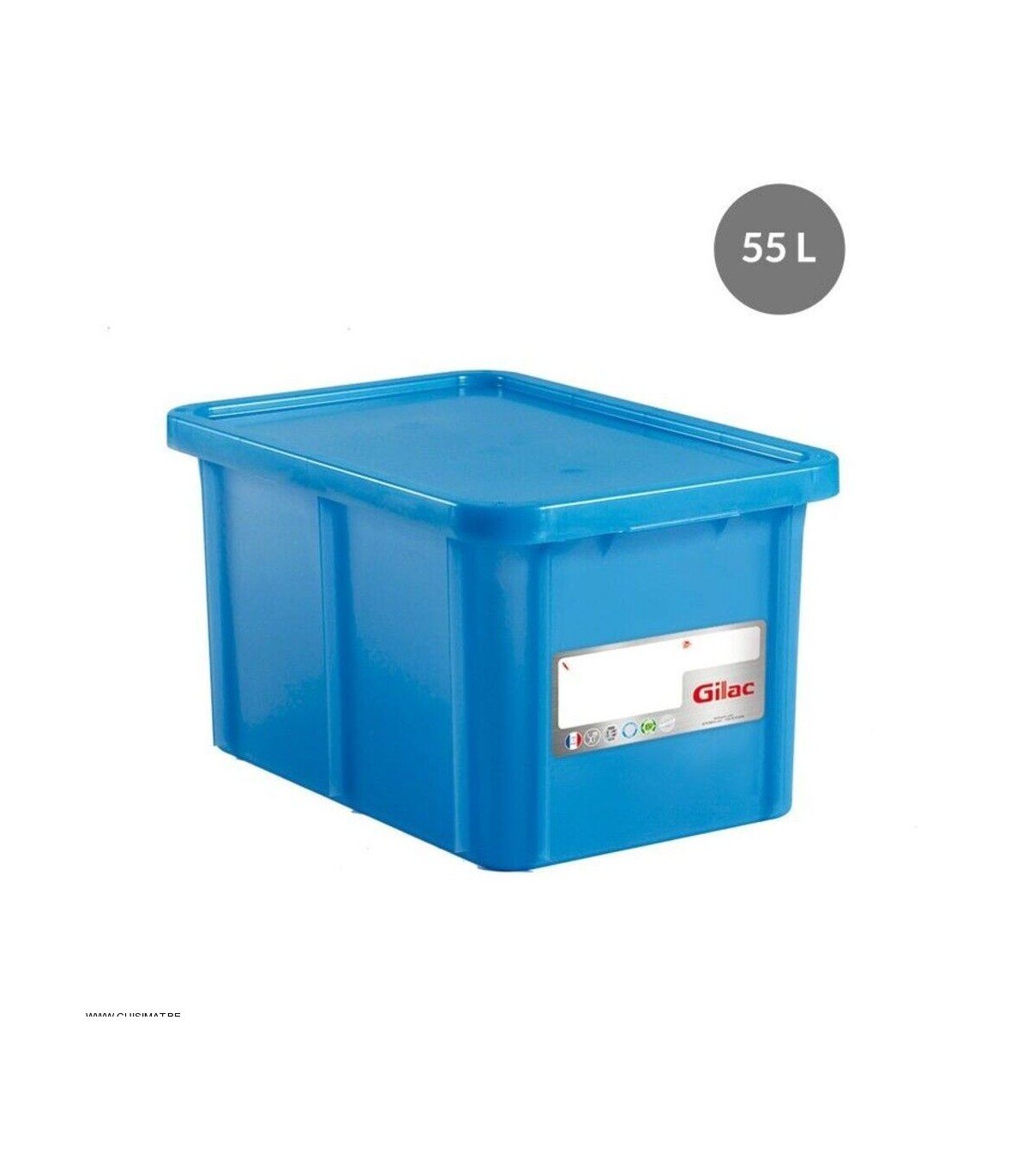 BAC RECTANGULAIRE 55L+ COUVERCLE BLEU GILAC dans BAC DE TRANSPORT