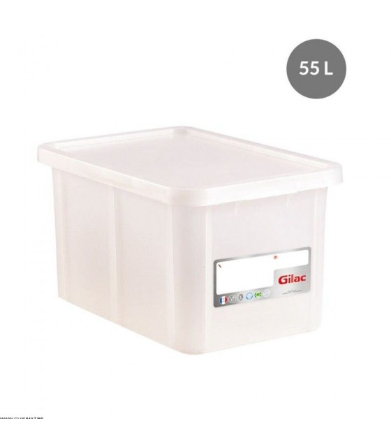 BAC RECTANGULAIRE 55L+ COUVERCLE BLANC GILAC dans BAC DE TRANSPORT