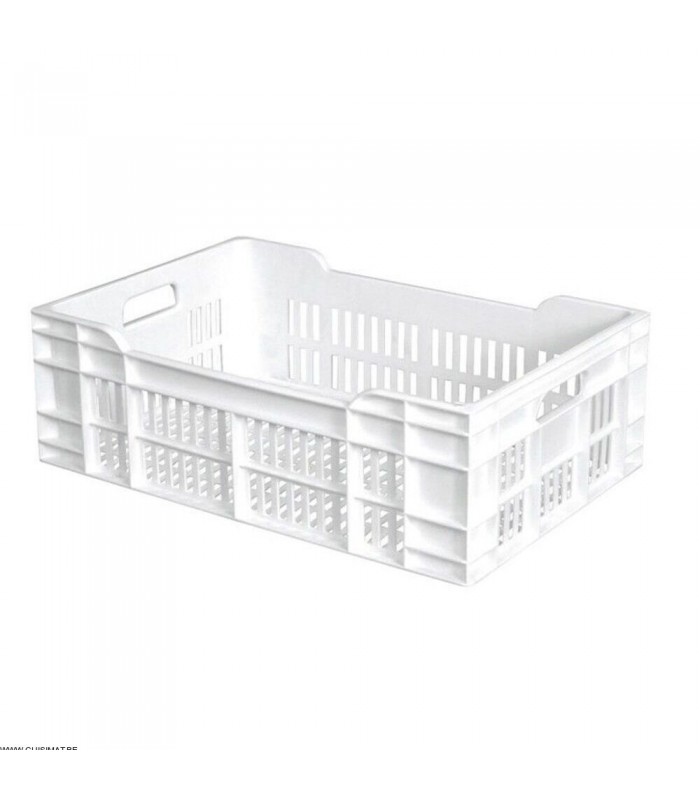 CAISSE 600X400 AJOUREE 40LT BLANC GILAC dans BAC DE TRANSPORT