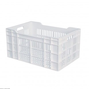 CAISSE 600X400 AJOUREE 40LT BLANC GILAC dans BAC DE TRANSPORT