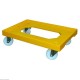 CHARIOT 600x400 JAUNE 4 ROUES PIVOTANTES CHAPE ACIER GILAC