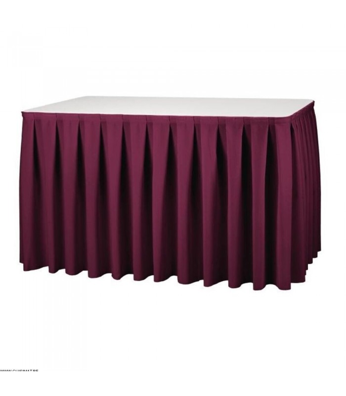 JUPE DE TABLE PLISSE BORDEAUX dans BUFFET