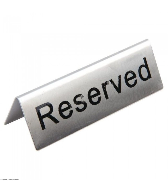 PLAQUETTE DE TABLE EN INOX RESERVED 10 PIECES dans SUPPORTS DE PRESENTATION