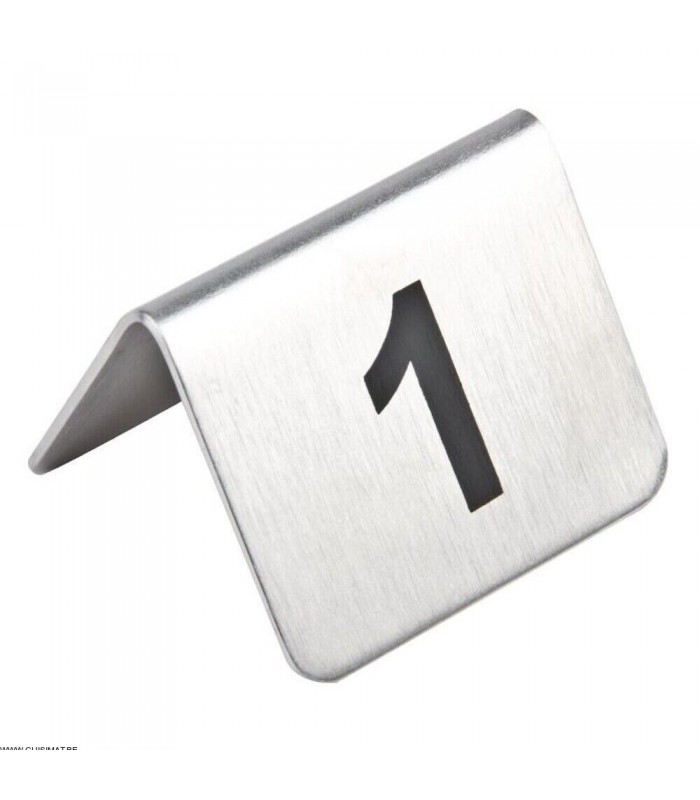 NUMEROS DE TABLE INOX 1-10 CUISIMAT dans SUPPORTS DE PRESENTATION