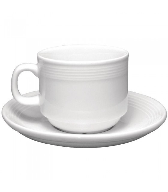 SOUS-TASSE A CAFE PRIX PAR 12 PCS  OLYMPIA LINEAR PORCELAINE dans OLYMPIA