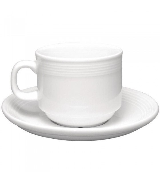 TASSE A CAFE 21 CL EMPILABLE PRIX PAR 12 PCS  OLYMPIA LINEAR PORCELAINE dans OLYMPIA