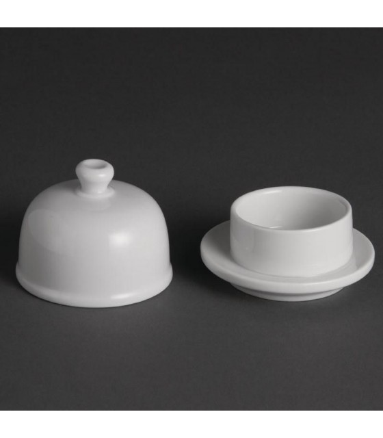 EOL  RAVIER A BEURRE AVEC COUVERCLE PAR 6 PIECES  OLYMPIA PORCELAINE dans OLYMPIA